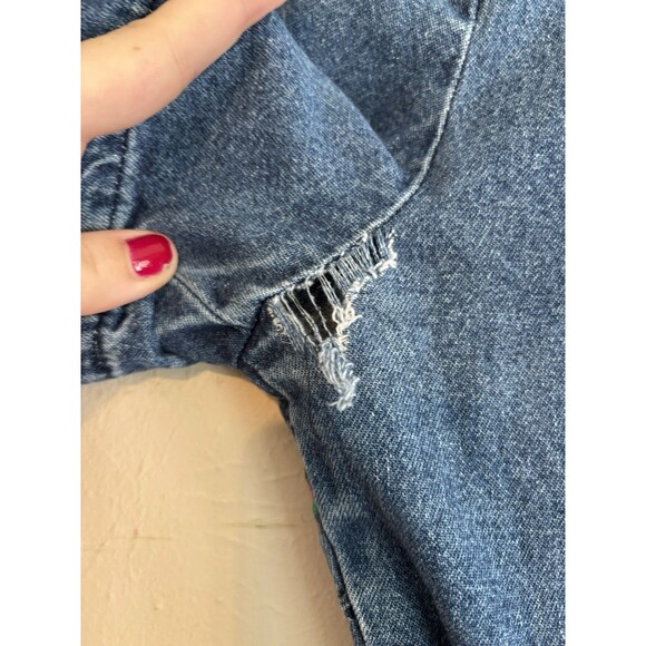 Vintage Olivia Rose Long Maxi Denim Dress Embroidered Flowers Womens 10M - Picture 8 of 10